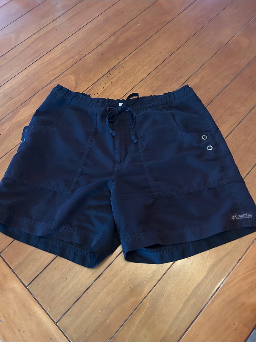 Columbia Women’s Medium Navy Blue Drawstring Outdoor Hiking Shorts Utility